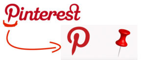 O P é o pin marcador na logo do Pinterest.